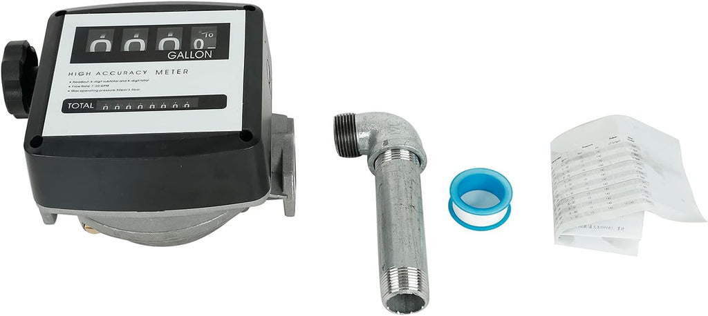 Mechanical Fuel Flow Meter 7-20 GPM 4-Digital Batch Display 50 PSI Pack of 2 Y6913