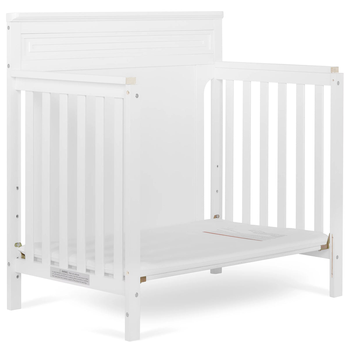 White 4-in-1 Convertible Mini Crib P3028