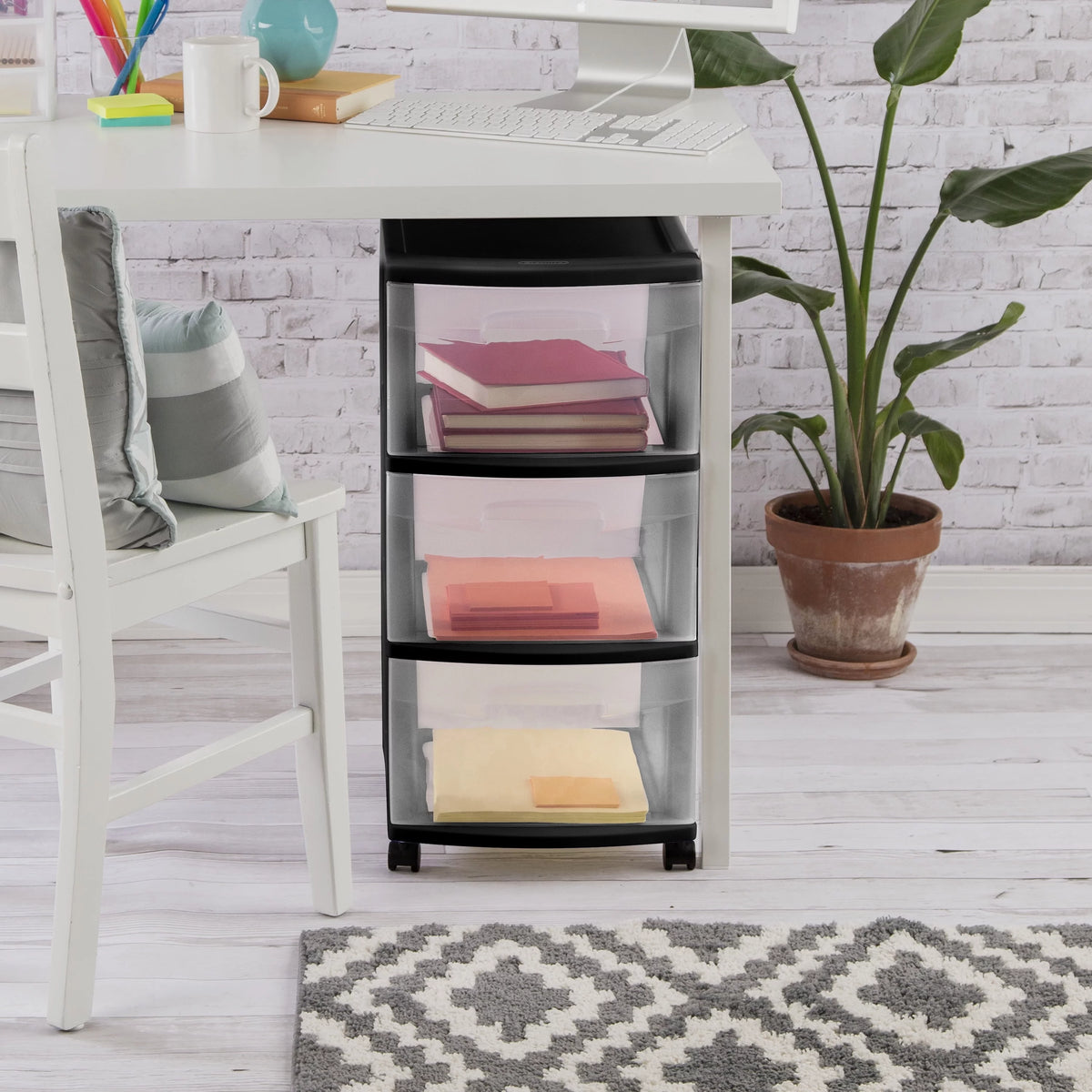 3 Drawer Plastic Cart T434