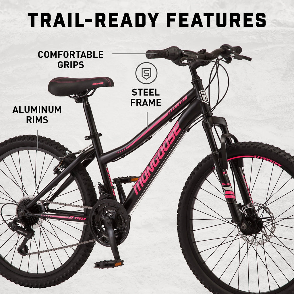 Black 24-in. 21 Speeds Mountain Bike E102777