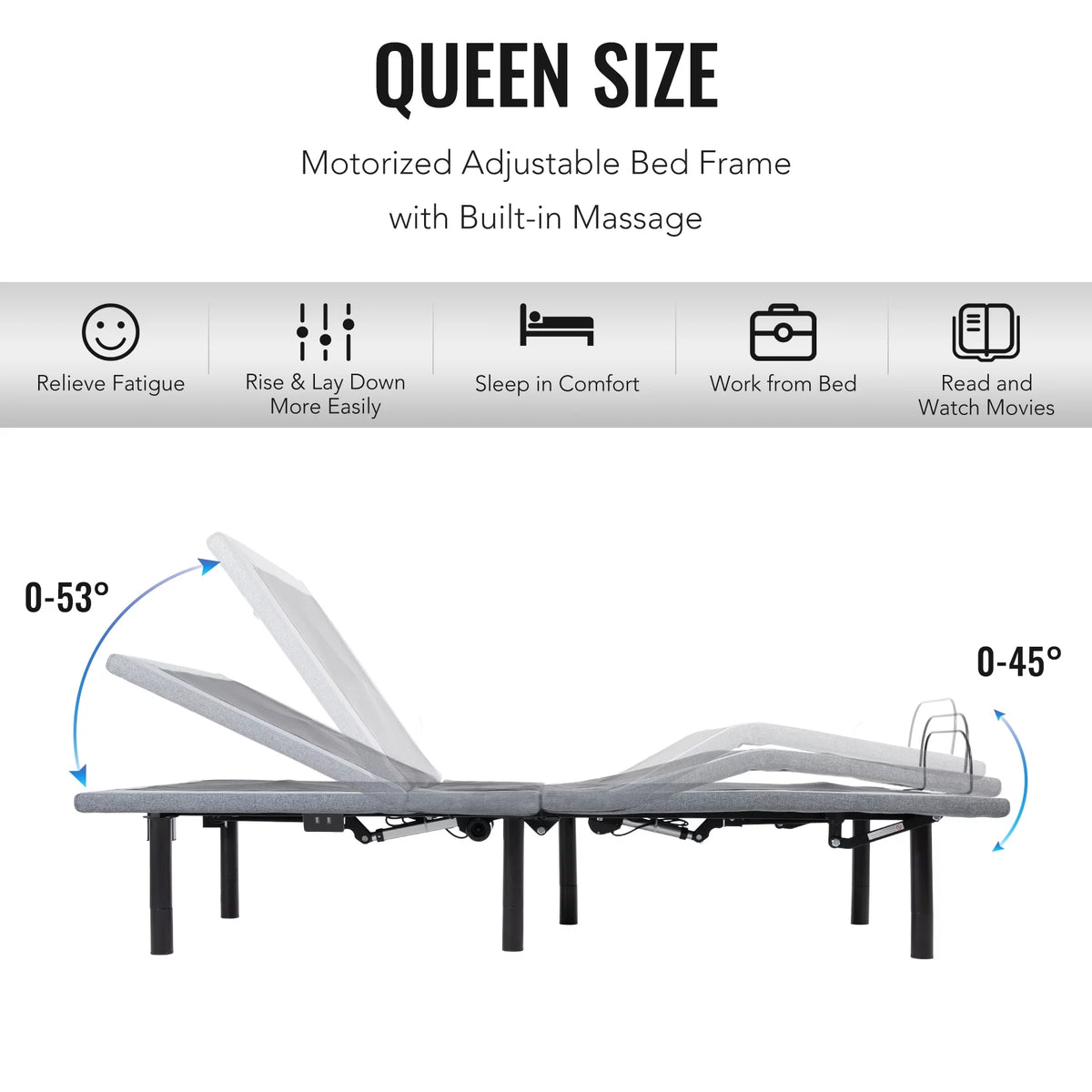 Queen Size Motorized Bed Frame with Remote Control N71191