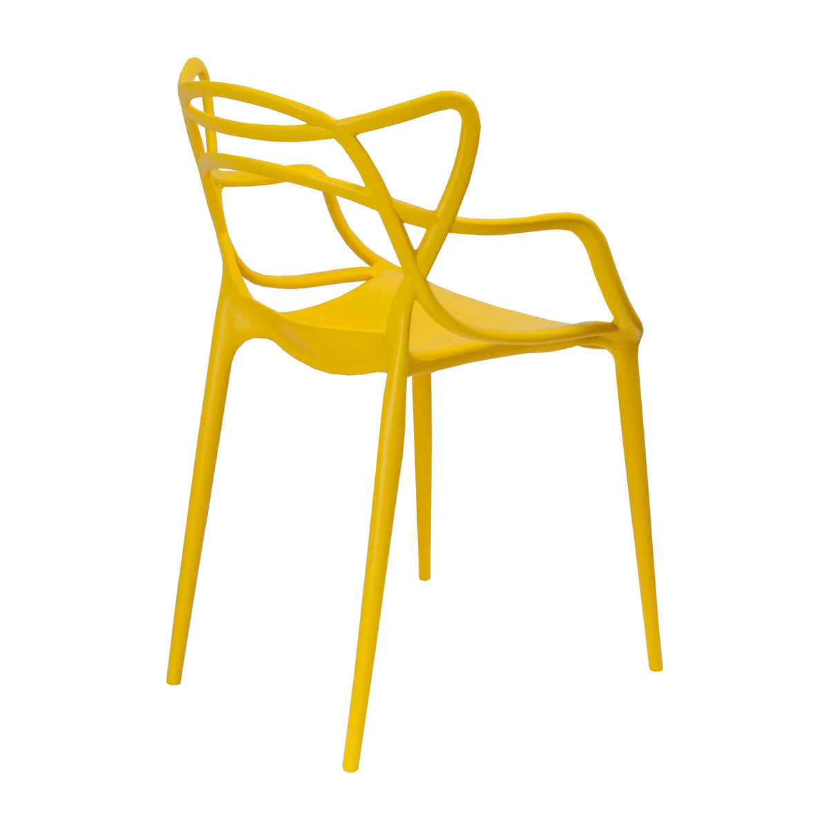 Yellow Molded Plastic Dining Chair Set of 2 R37799
