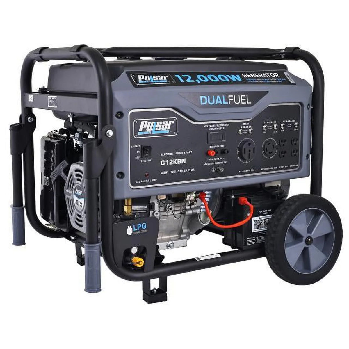12,000W Dual Fuel Portable Generator in Space Gray with Electric Start D369