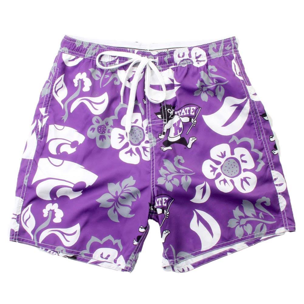 Purple Floral Volley Swim Trunks S4690