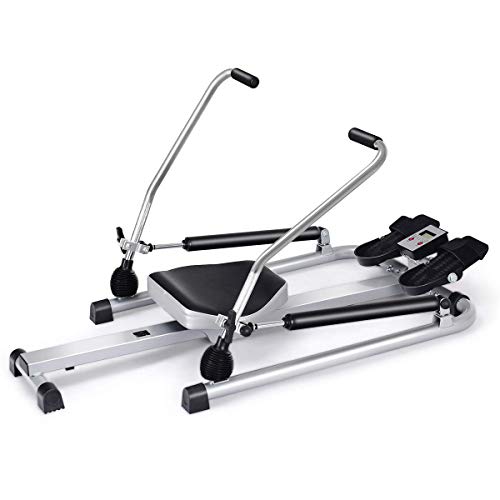 Hydraulic Rowing Machine with LCD Monitor and Adjustable Resistance N702530