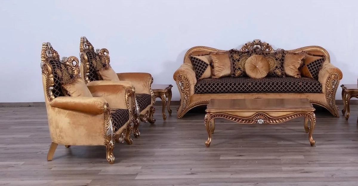 Black Brown Gold Sofa Set A70068