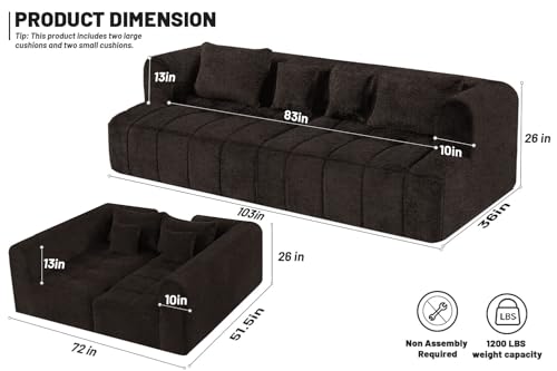 Grey Modular Sectional Couch with Pillows W79668