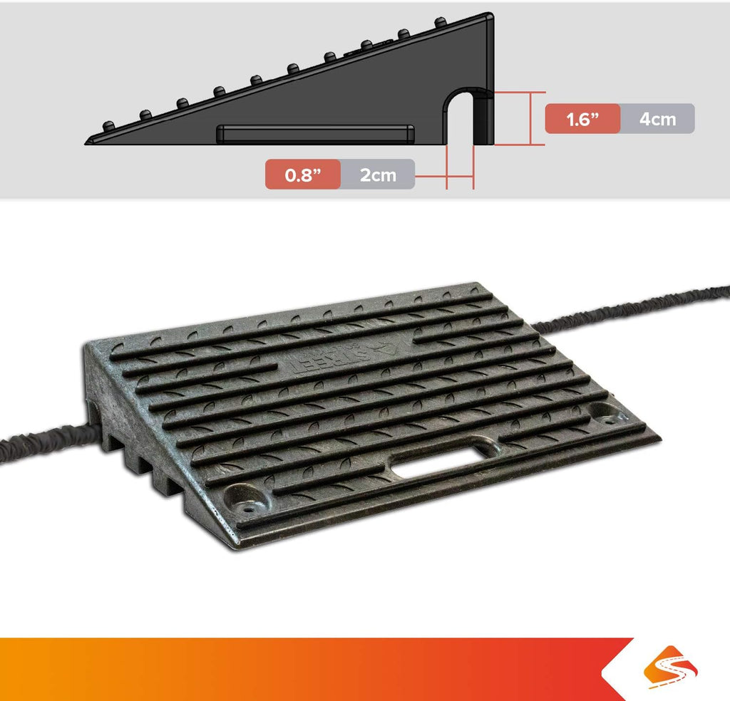 4 Inch Driveway Curb Ramp Pack of 2, Heavy Duty Rubber Ramps Z4417