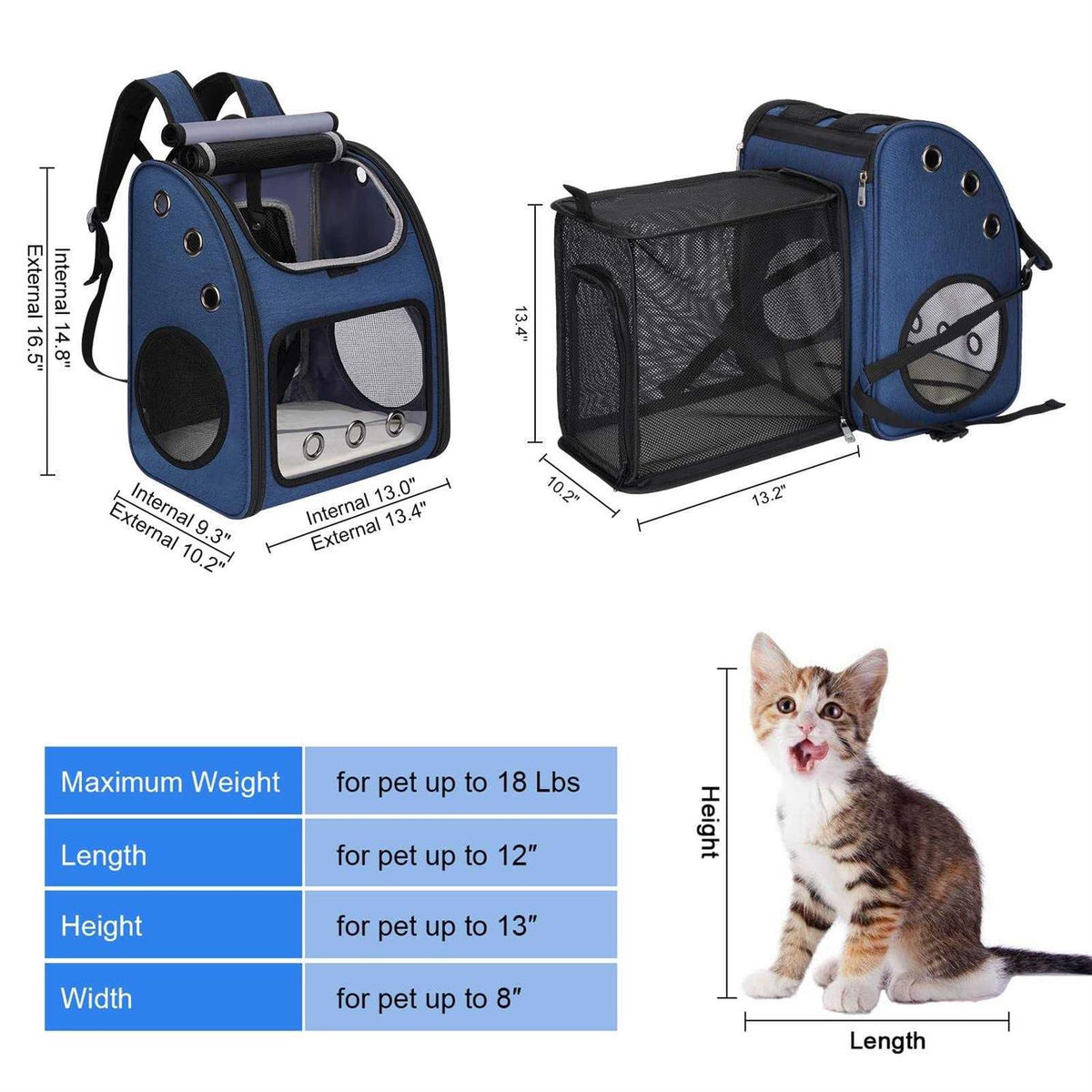 Expandable Pet Carrier Backpack E150458