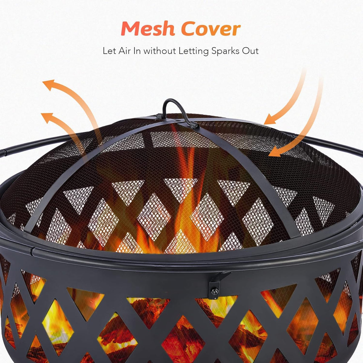 30-Inch Round Wood Burning Fire Pit with BBQ Grill Z40373