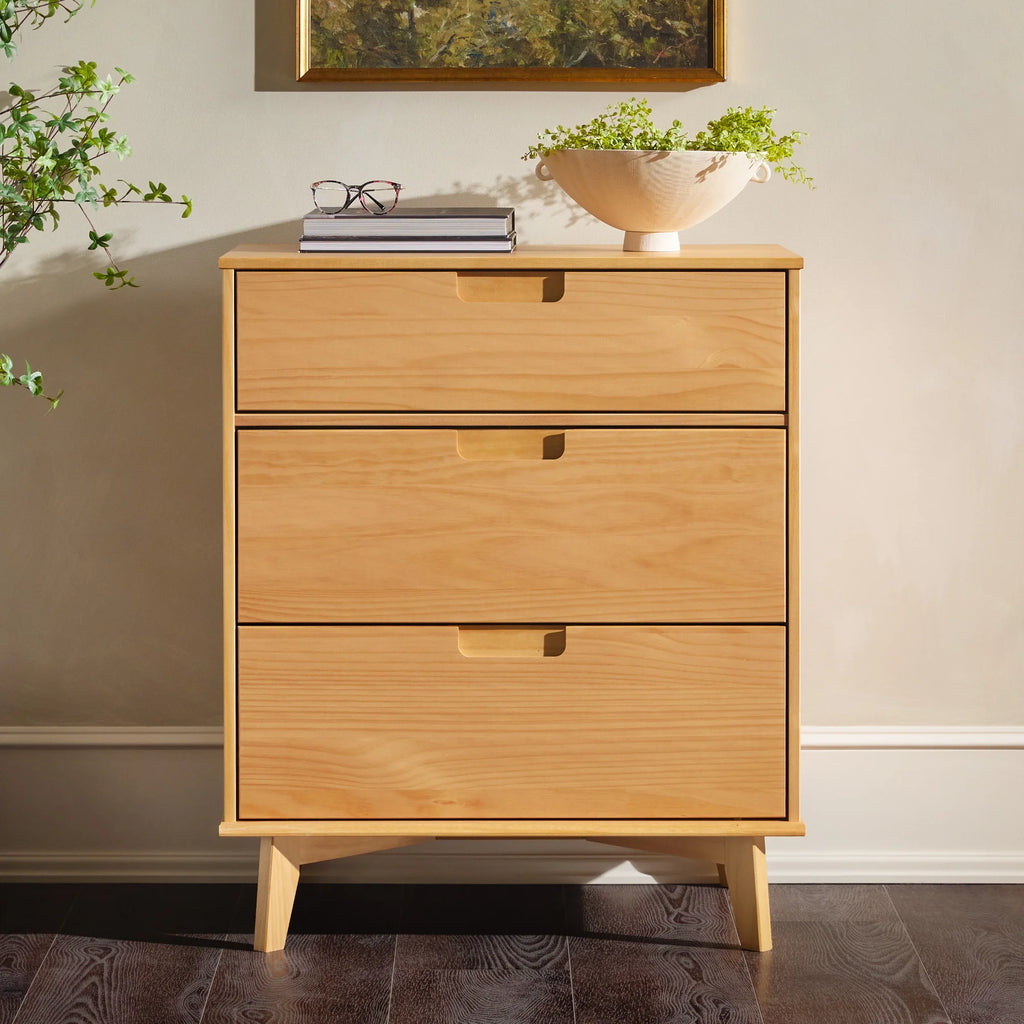 Solid Wood Walnut 3-Drawer Dresser R15990