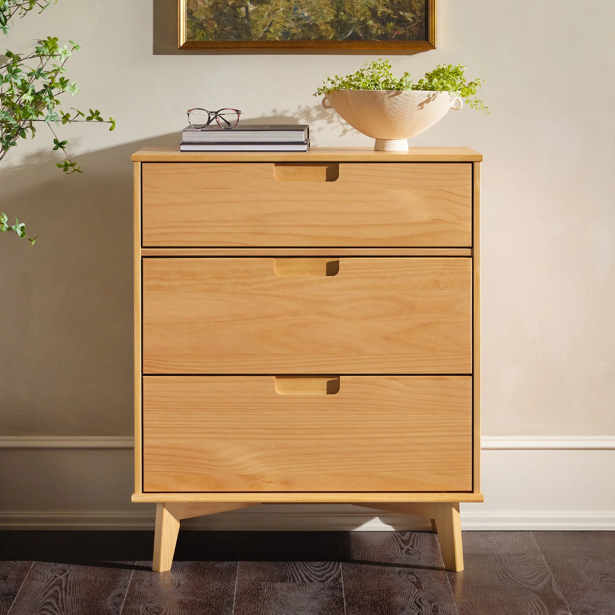 Solid Wood Walnut 3-Drawer Dresser R15990