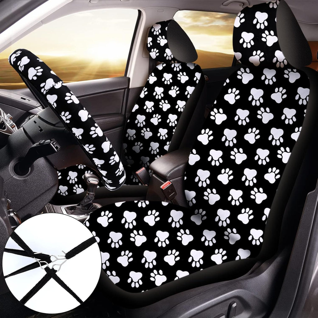15 Pcs Paw Print Car Seat Cover Full Set F814