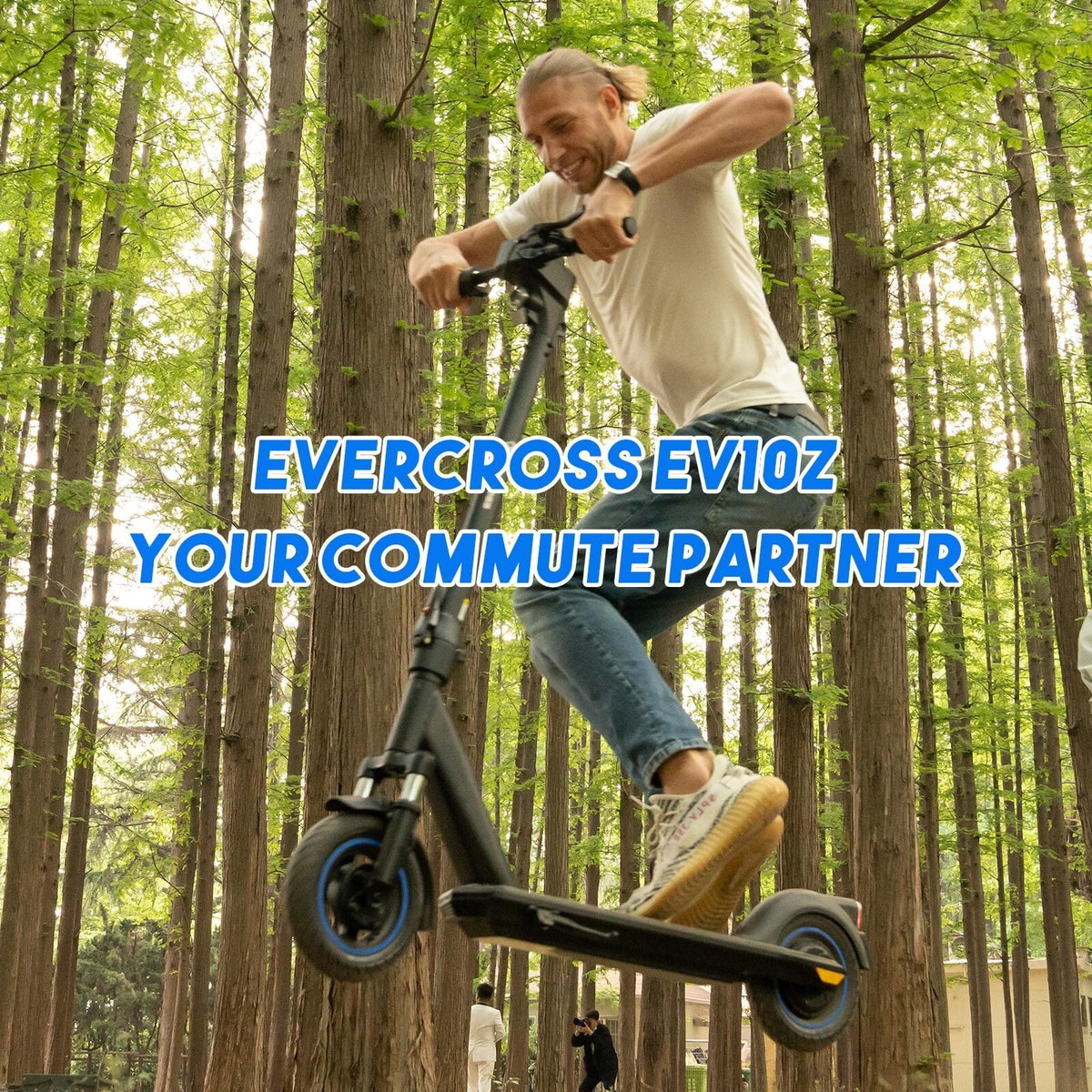 Electric Scooter with 10 Solid Tires, 500W Motor, 22 Miles Battery V988