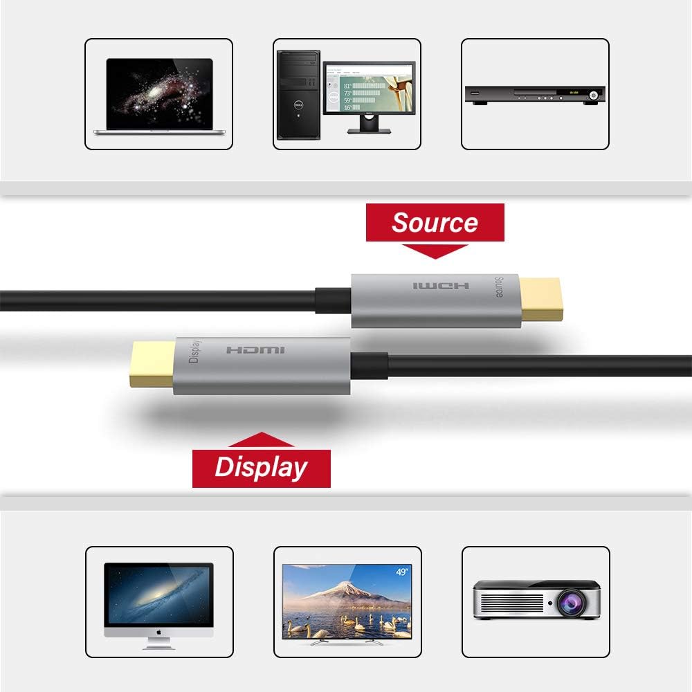 50ft Fiber Optic HDMI Cable 4K@60Hz HDR ARC 18Gbps M6639