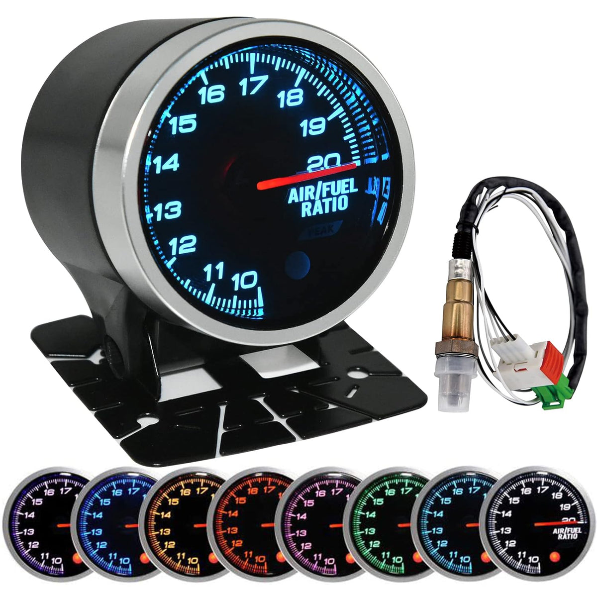 Air Fuel Ratio Gauge 2-1/16 52mm with O2 Oxygen Sensor Pack of 2 X703819
