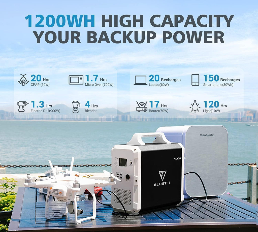 1200Wh 1000W Portable Power Station Lithium Battery H211