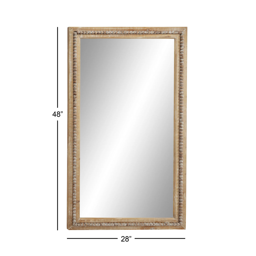 Brown Bohemian Wood Rectangular Wall Mirror G594
