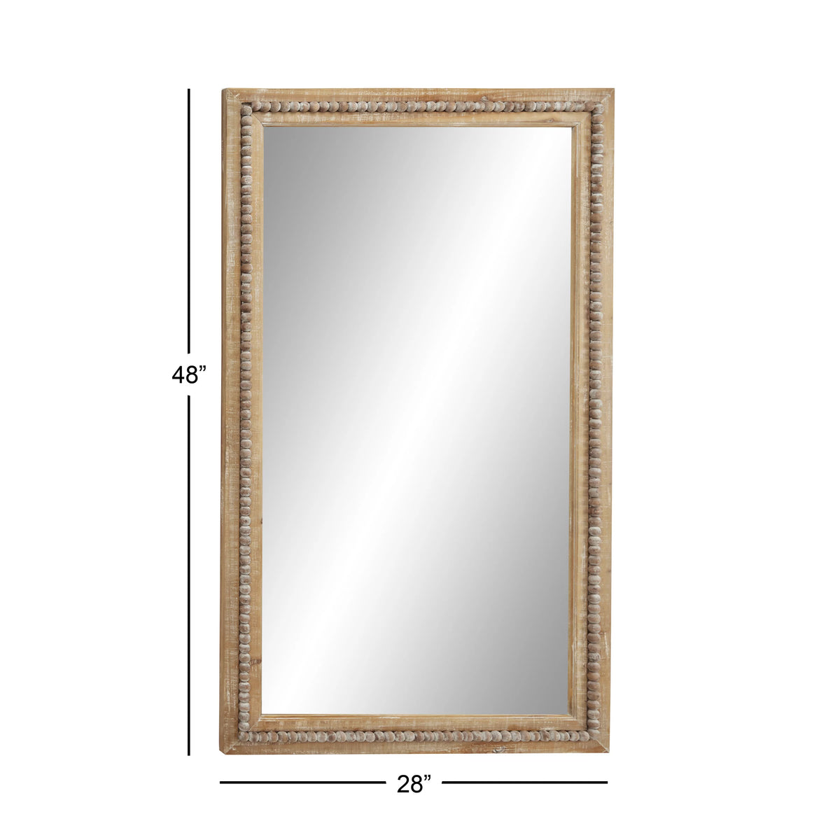 Brown Bohemian Wood Rectangular Wall Mirror G594
