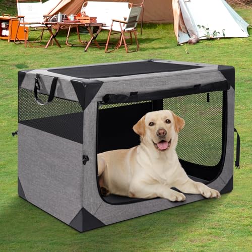 30 Inch Light Grey Collapsible Soft Dog Crate D28882