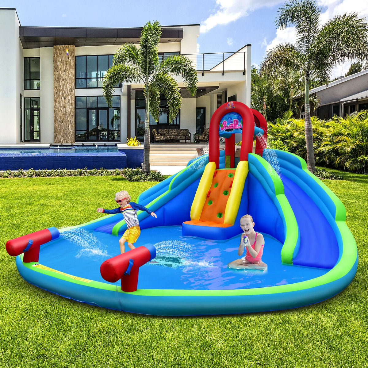 Inflatable Waterslide Bounce House with Handrail U568649