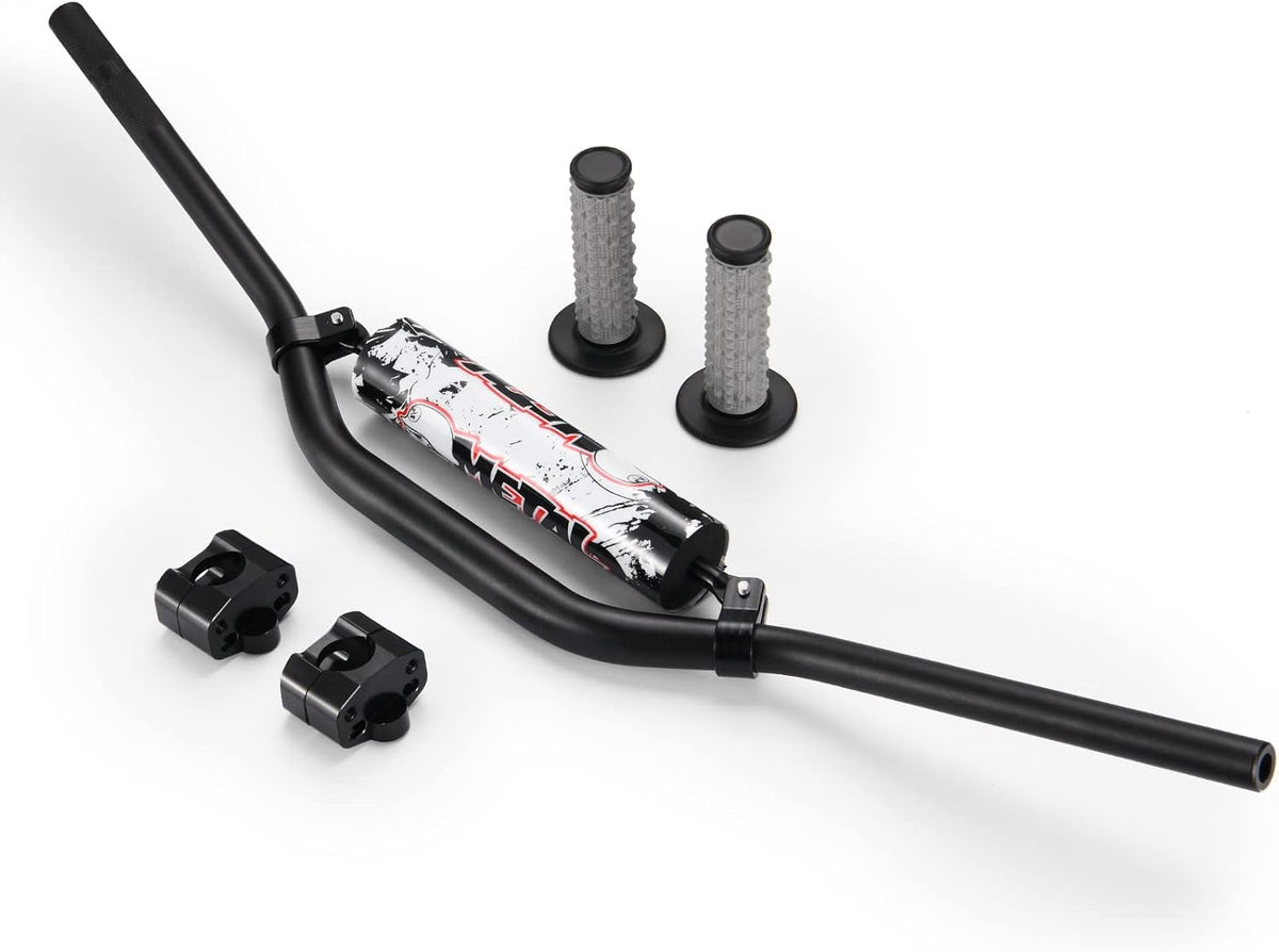 1 1/8" 28mm Handlebars 4 Pcs with Bar Pad, Universal Grips, Handlebar Brackets (Black) Pack of 2 L558913