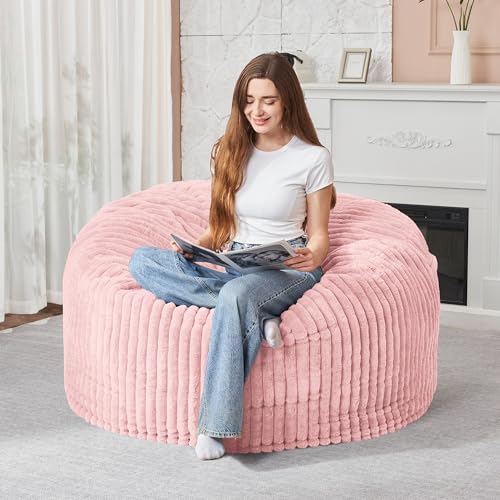 5FT Grey Memory Foam Bean Bag Chair with Plush Cover U432640