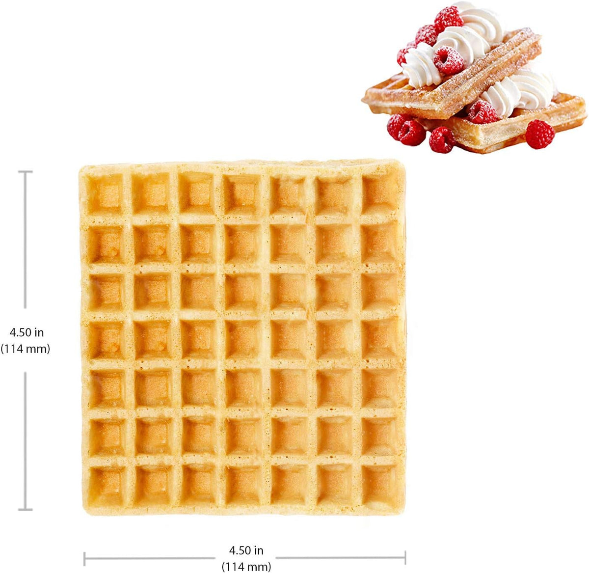 Belgian Waffle Maker, Stainless Steel Nonstick, 110V (4 X Squares) C861