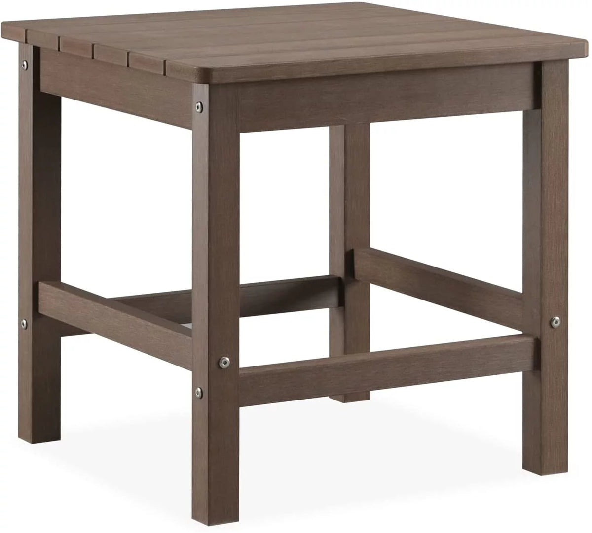 Oversized Poly Lumber Outdoor Side Table (Brown) L112013