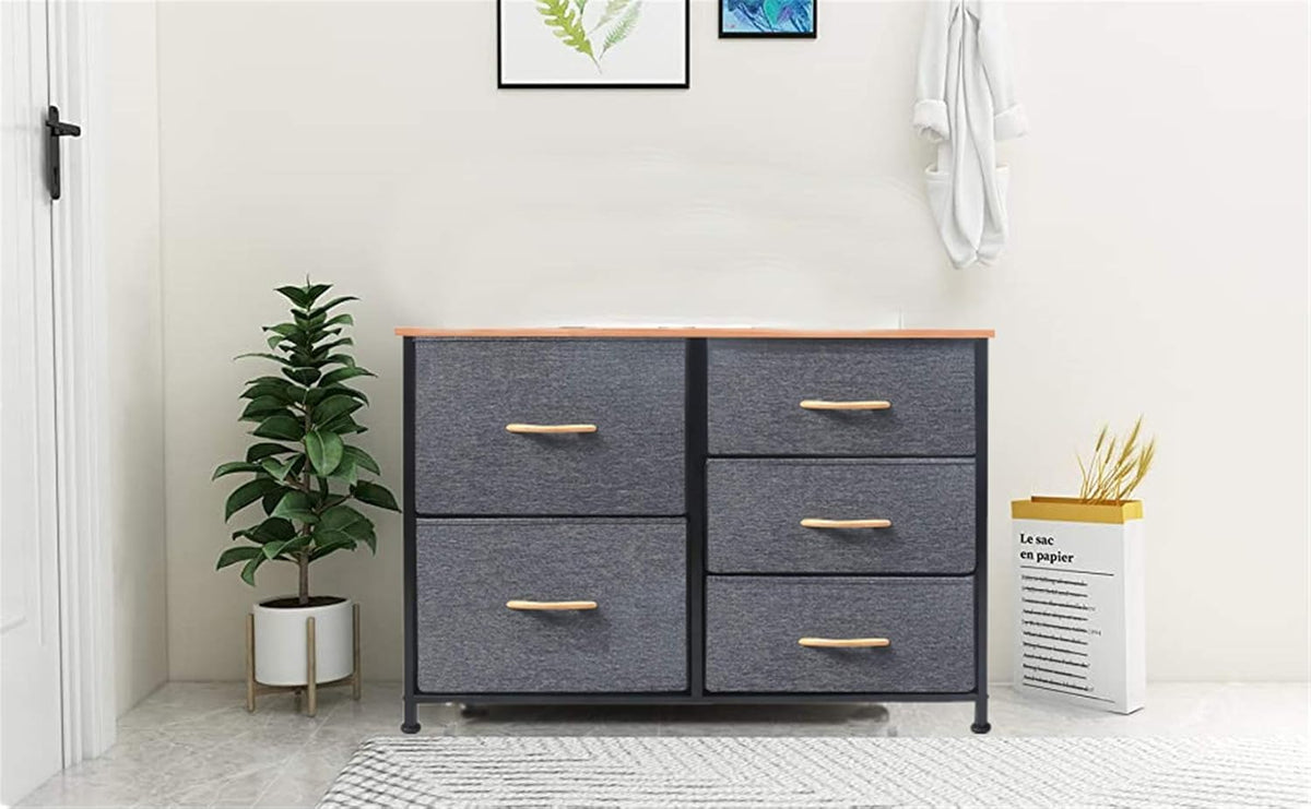 Brown 5 Drawer Storage Cabinet Dresser C65730