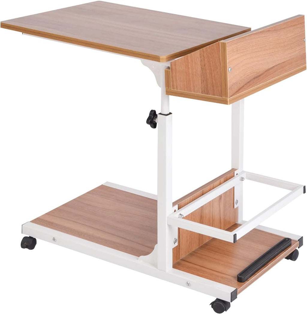 Over Bed Table with Drawer Adjustable Height and Wheels X76520