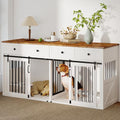 White Wooden Dog Crate Furniture with 2 Drawers O19143