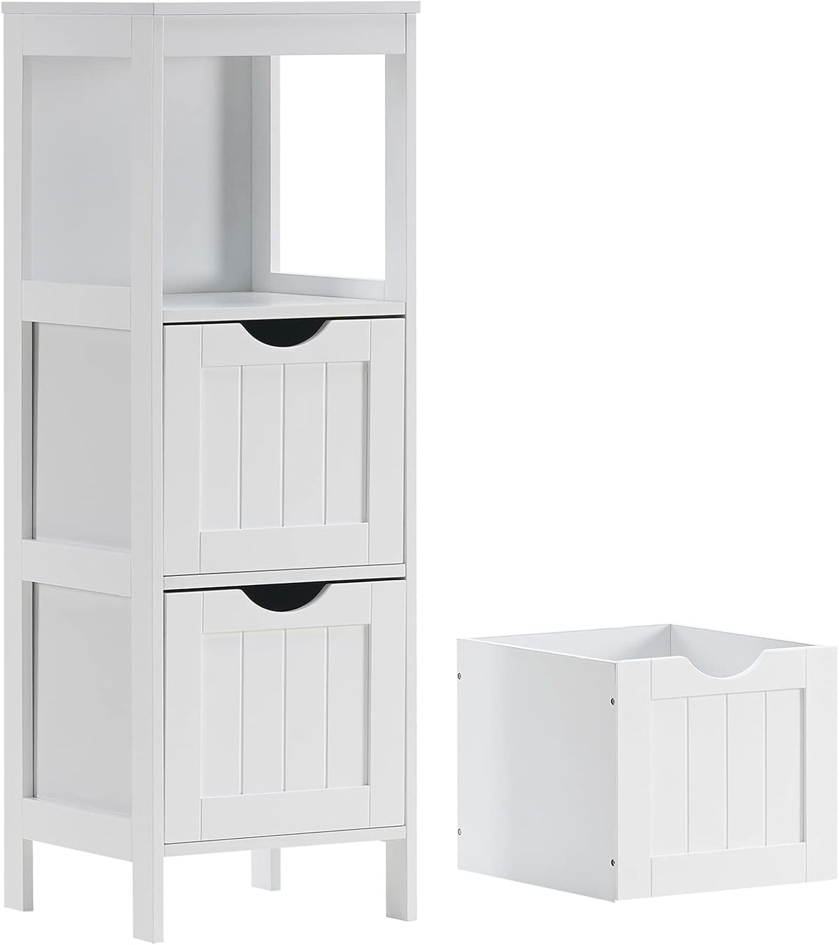 White 3 Removable Drawers Bathroom Floor Cabinet O19550