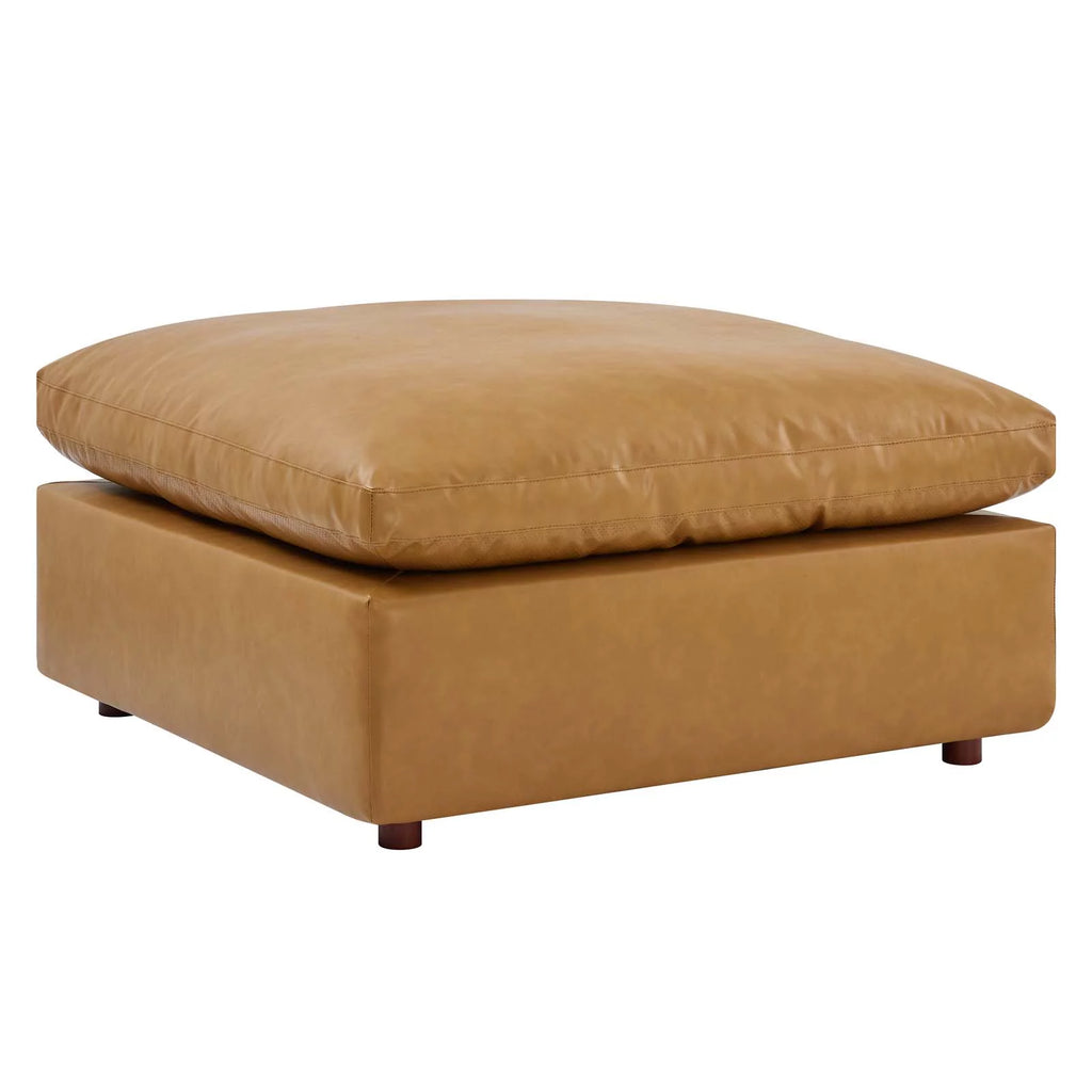 Tan Vegan Leather 4-Piece Sectional Sofa Q819