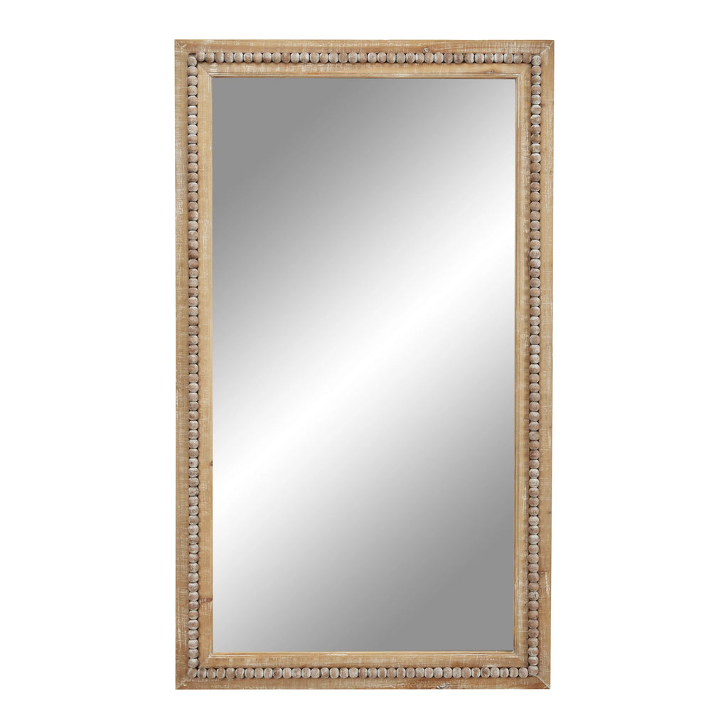 Brown Bohemian Wood Rectangular Wall Mirror G594