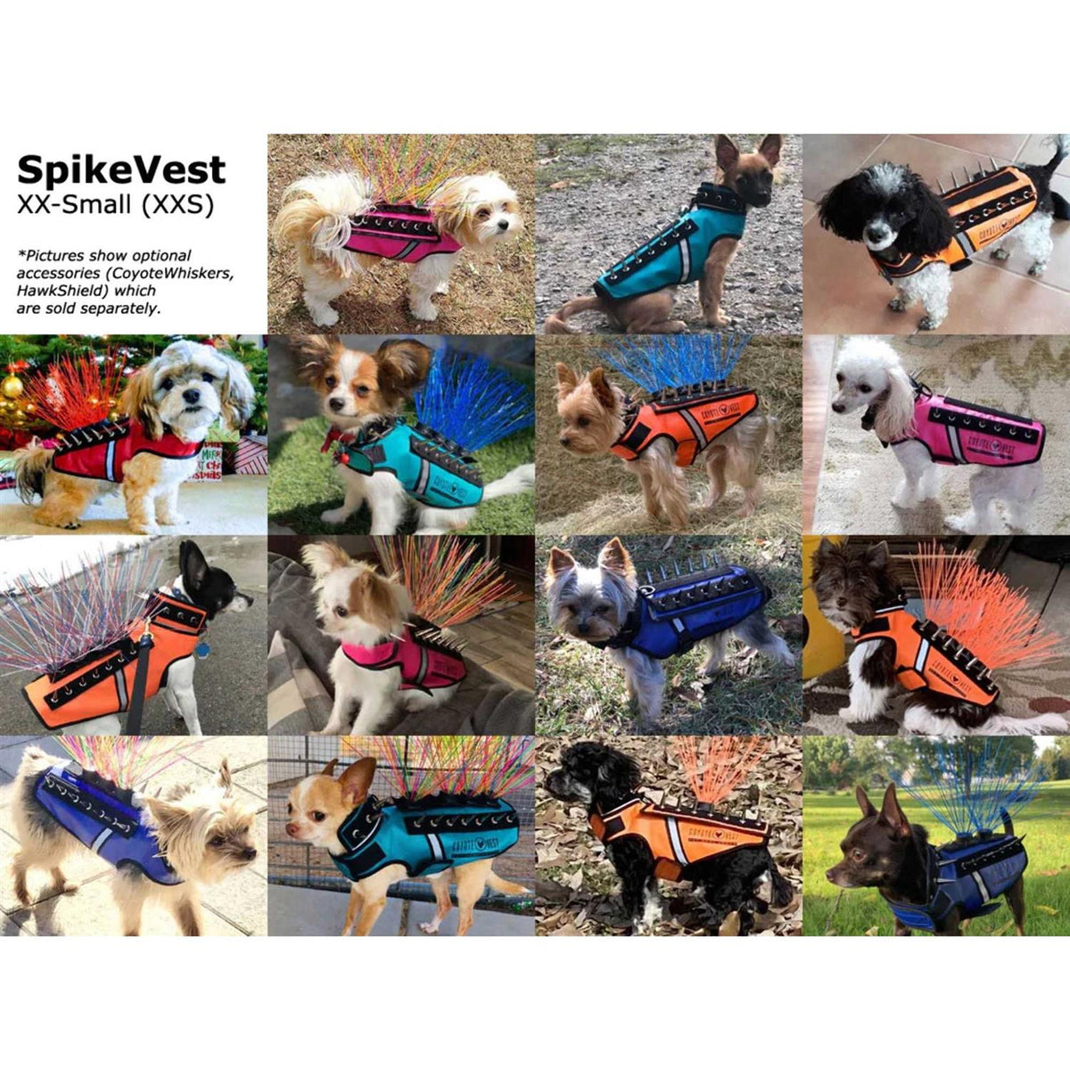 Reflective Dog Harness Vest with Spikes K836229