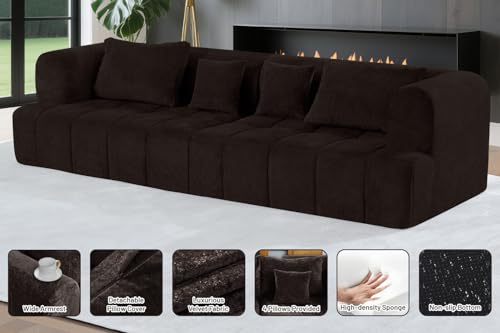 Grey Modular Sectional Couch with Pillows W79668