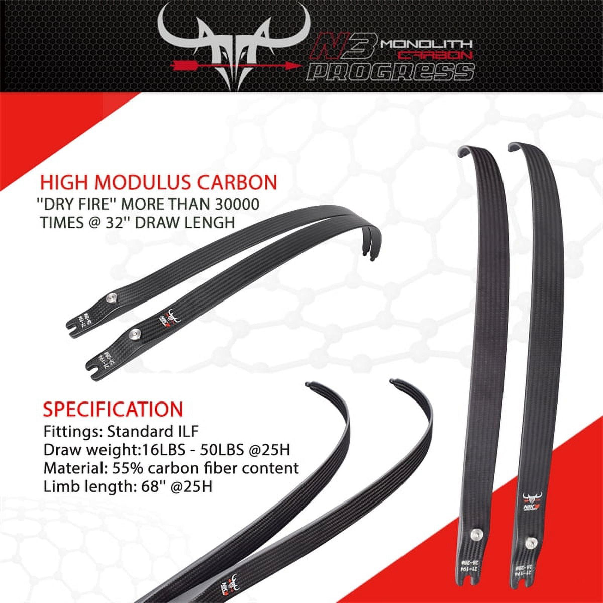 Recurve Bow ILF Limbs Carbon Fiber Limb V95683