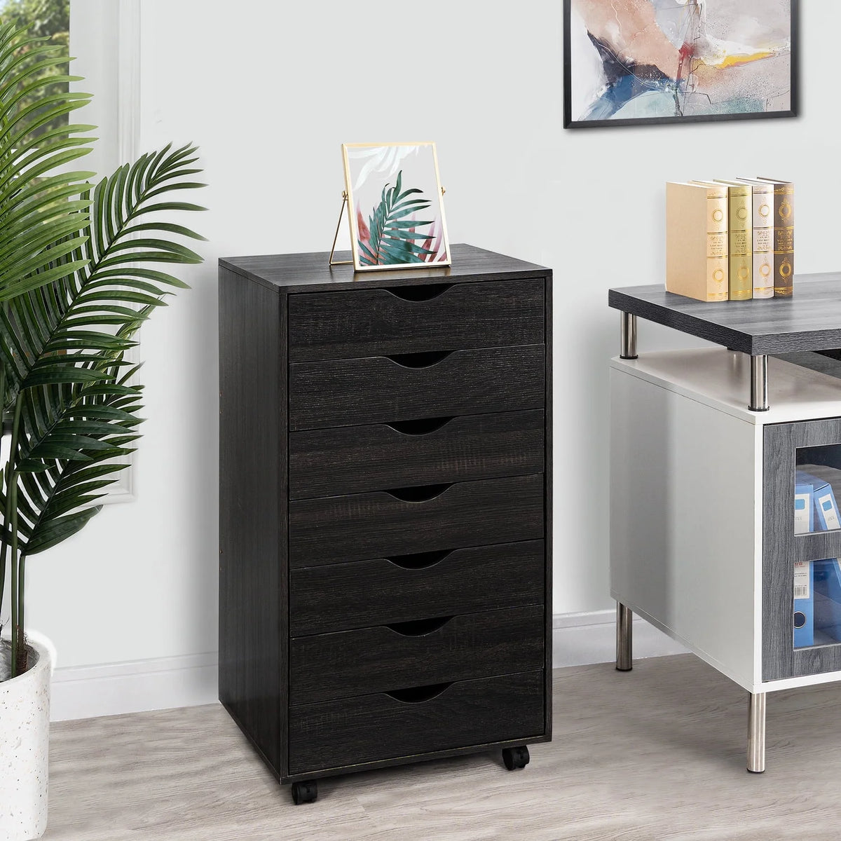 6 Drawer Grey Dresser with Wheels S58187