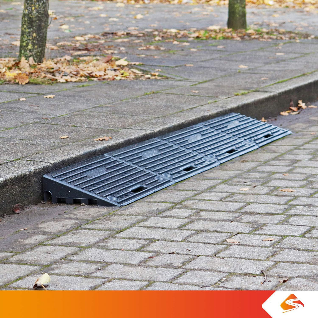4 Inch Driveway Curb Ramp Pack of 2, Heavy Duty Rubber Ramps Z4417