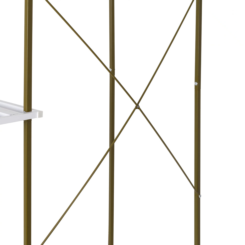 Freestanding Open Metal Closet Wardrobe with 4 Shelves C904652