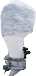 Grey Digital Camo Outboard Motor Cover W848