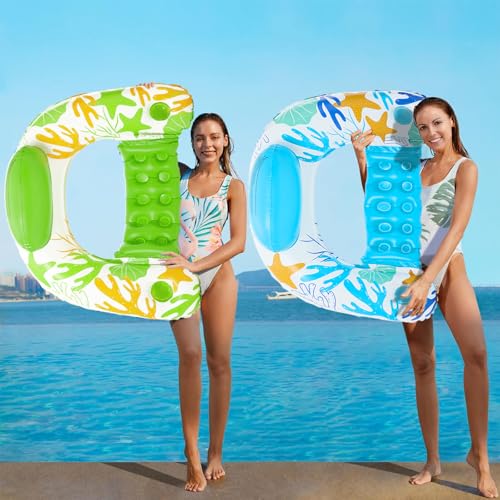 Inflatable Pool Float Chair 2 Pack with Cup Holders S3192