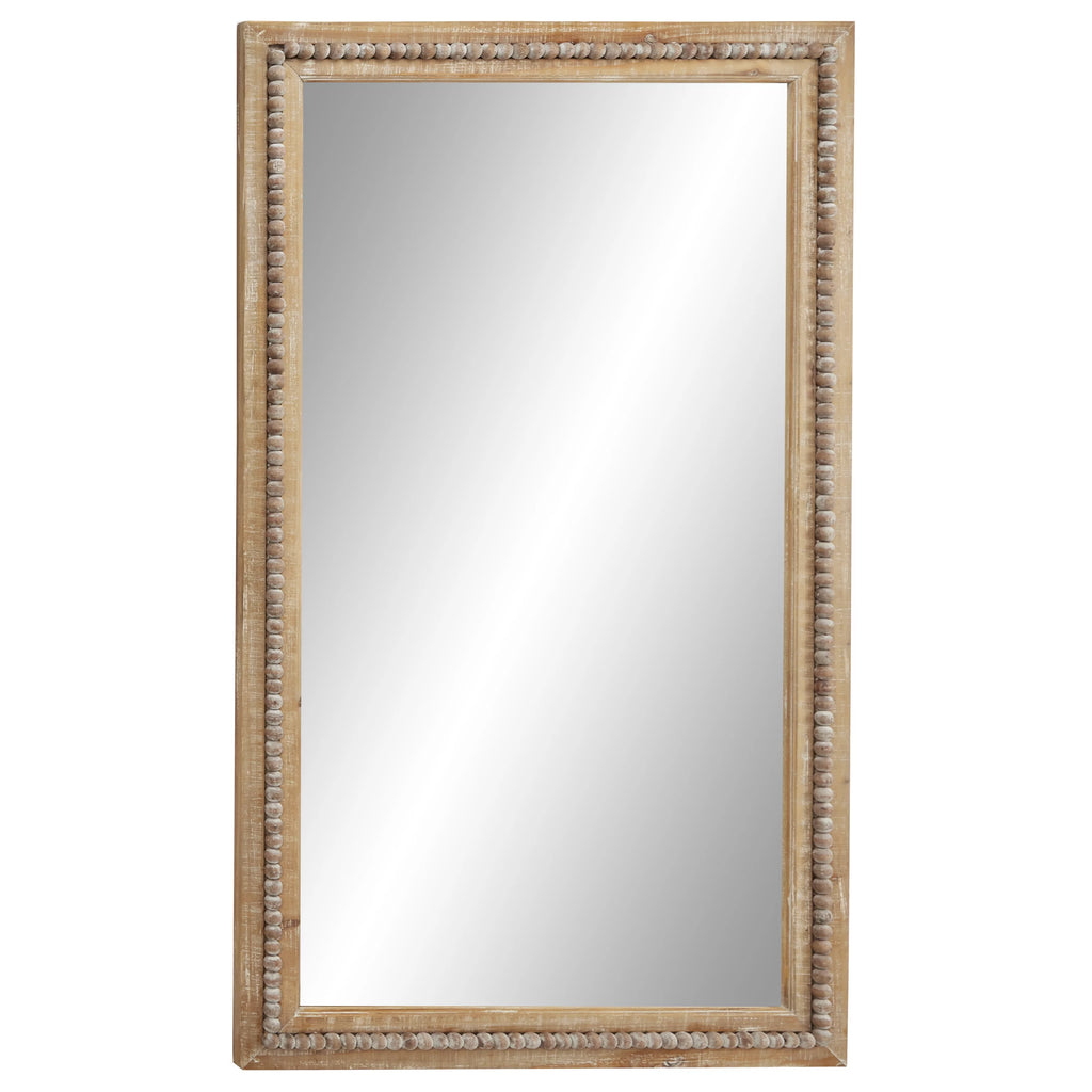 Brown Bohemian Wood Rectangular Wall Mirror G594