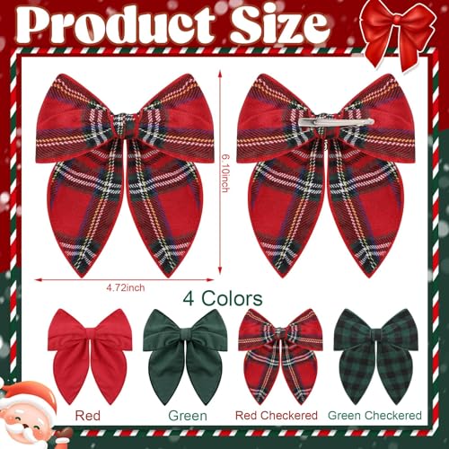 4 Pcs Velvet Hair Bows O396491