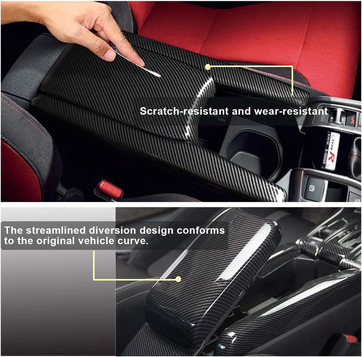 Carbon Fiber Center Console Armrest Cover C65272