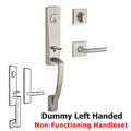 Miami Handleset with Left Handed Tube Lever and Contemporary Square Rose in Satin Nickel M114058