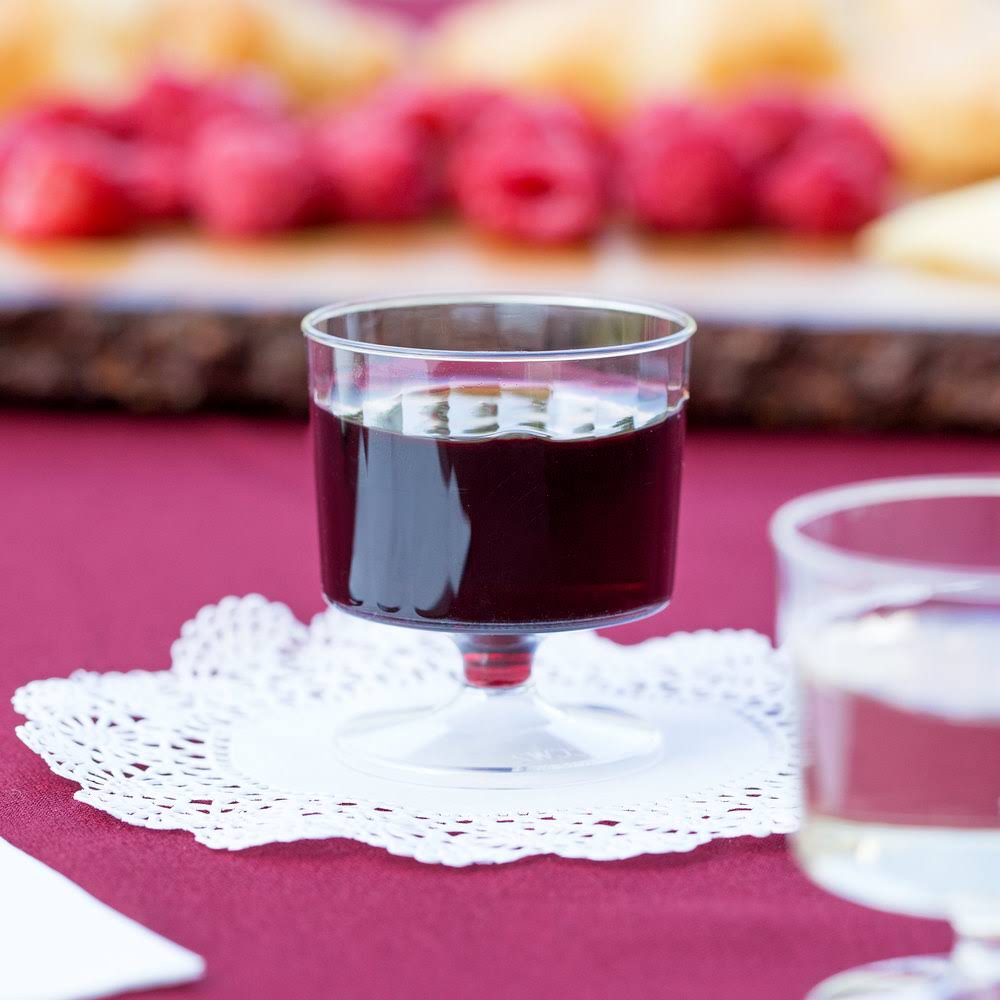 2 oz. Clear Plastic Pedestal Wine Cup Z821