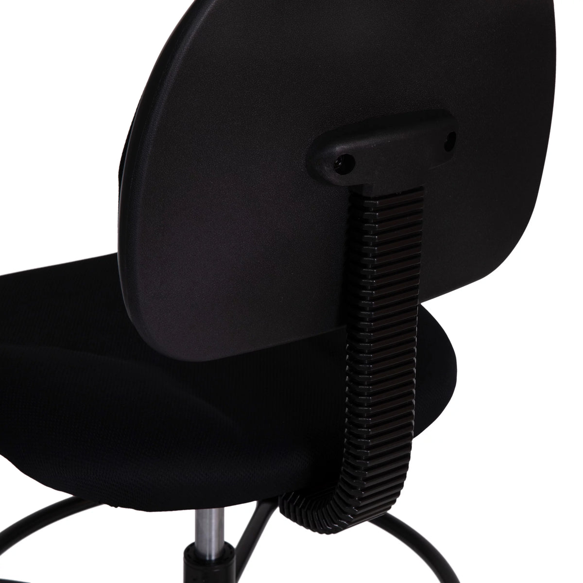 Black Fabric Mid-Back Drafting Chair with Footring F8415