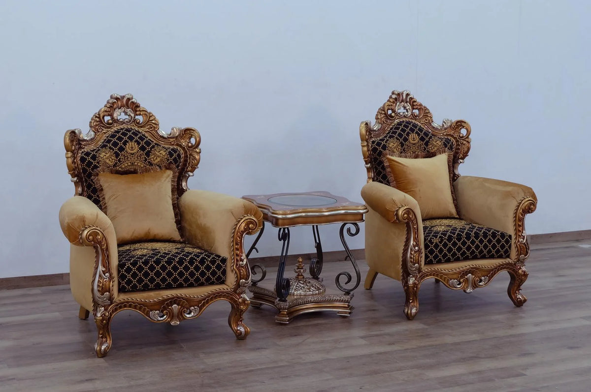 Black Brown Gold Sofa Set A70068